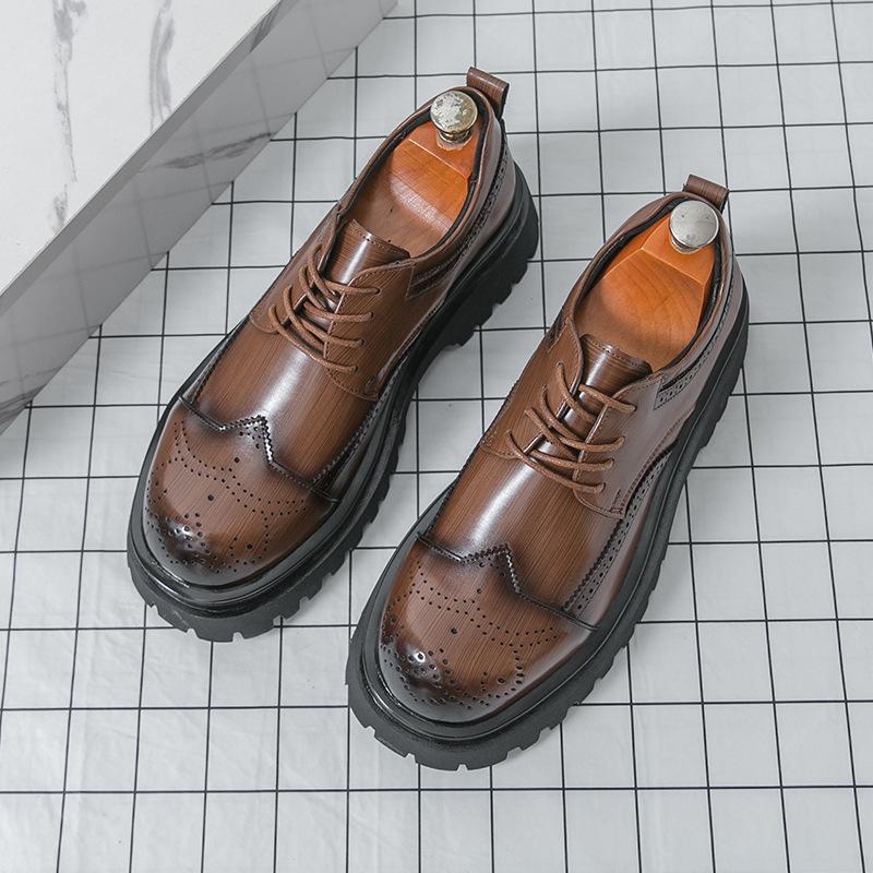 Herren Business Lederschuhe große Größe Außenhandel neue Herren Britischer Stil Plateau Lederschuhe Modetrend Freizeitschuhe