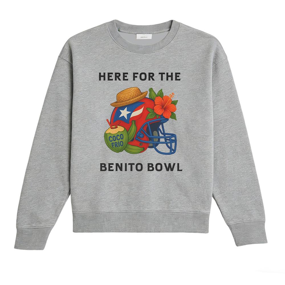 

Bad Bunny Benito Bowl Crewneck Sweatshirt Puerto Rican Football Helmet Long Sleeve Top Red Helmet Graphic Clothing Unisex Sweatshirt XXXL