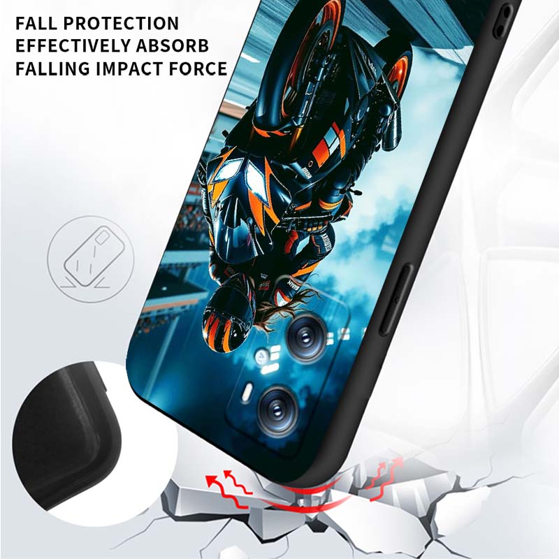 Creative motorcycle rider cool For OPPO Reno 5 6 7 A96 A40 A58 Realme GT A74 A78 Neo2 A74 A78 Find X5 X3 X7 X8 Black Phone Case