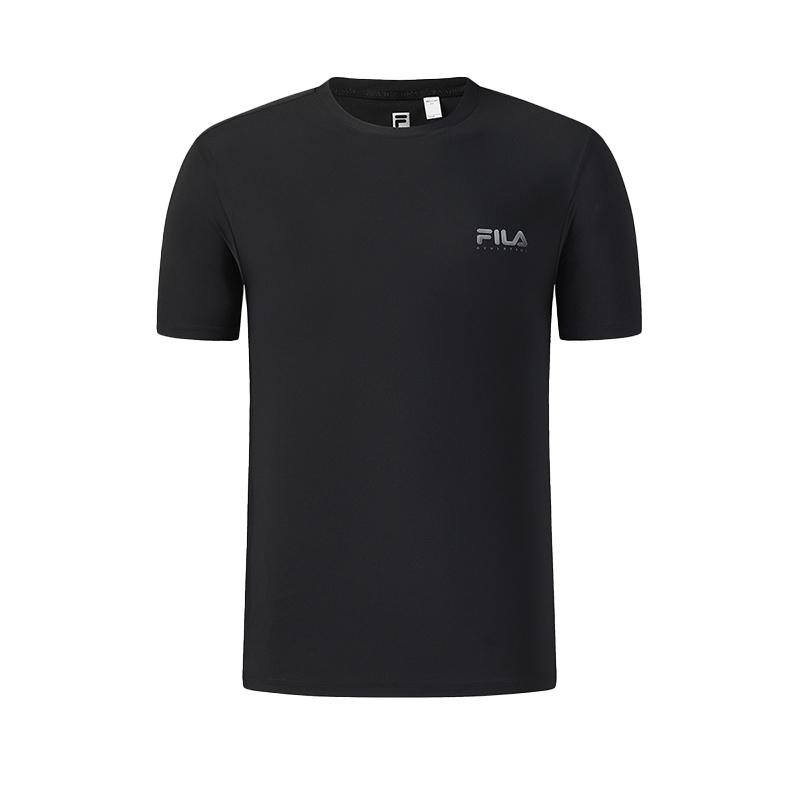 FILA Fitness T Shirts Men's Jet Black Crew Neck Straight Fit A51M621107FBK