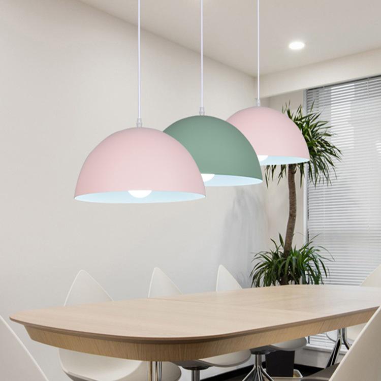 Modern Minimalist Colorful Semicircular Pendant Light for Restaurants, Bars, & Salons