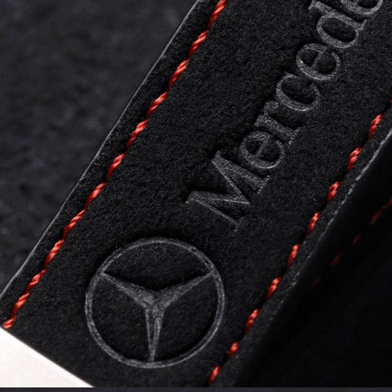 Suede Car Key Rings Man Women Keychains Holder for Mercedes Benz W205 W222 W210 W211 W124 W176 W203 W204 W212 CLA CLK GLC A200