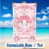 Beach Towel Custom Name Text, Quick Dry Large Towel For Beach HomeMy Melody