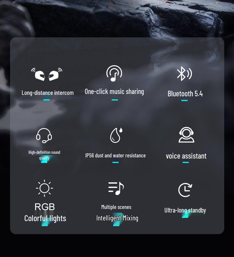 Y12Pro Bluetooth Motorcycle Helmet Headset - Riding Gear Intercom