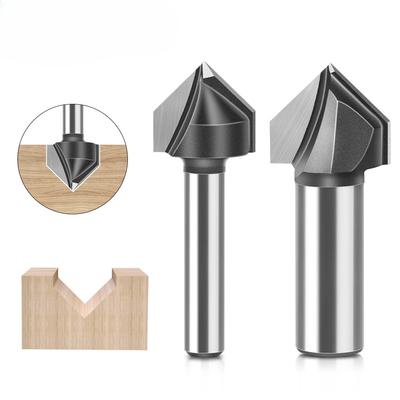 Couteau en V à 90 degrés 6 Manches 12 Manches Fraise de Défonceuse pour Travail du Bois Tête de Coupe pour Machine à Chanfreiner Rainurage de Plaque Aluminium Plastique Mur Intégré