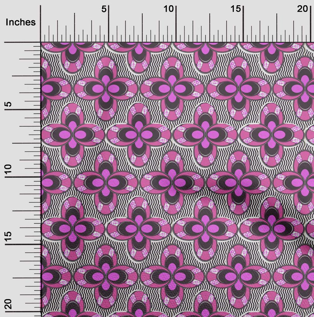 oneOone Cotton Flex Green Fabric African Sewing Material Print Fabric by The Yard 40 Inch