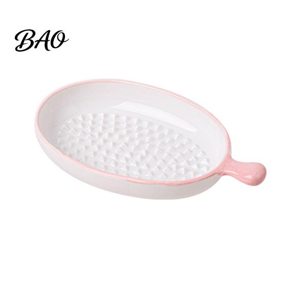 Herb And Spice Grinder Ceramic Garlic Grater Plate for Food Prep, Multifunctional Ginger Mincer Dish, Non Slip Masher Bowl Cheese Nutmeg Paste Maker