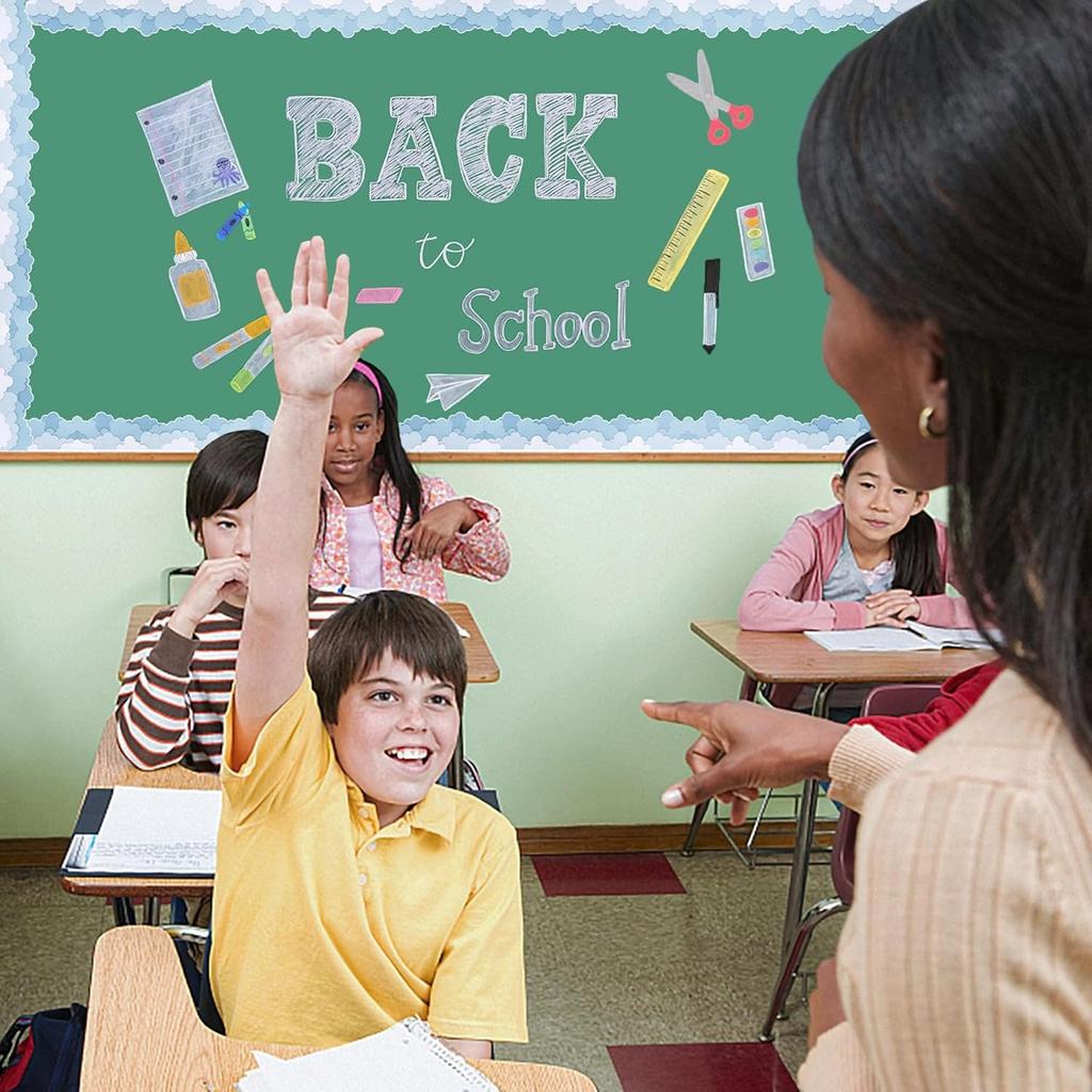 32.8ft Cloud Mass Border Trim Wall Sticker for Chalkboard Notice Board Decoration Bulletin Board Border Trim Sticker