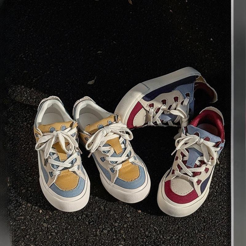 Mode Sommer Herrenschuhe Modetrend Atmungsaktiv Neue Spleißung Lässige Flache Schuhe Nischendesign Canvas Höhenerhöhende Klobige Sneaker