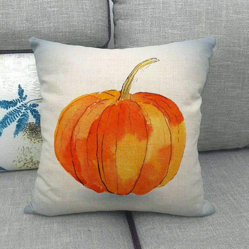 Watercolor Patterns Of Fruits And Vegetables Digital Printing Short Plush Pillow Covers For Sofa Office Cushion Cover Home Goods