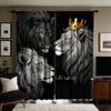2pcs HD Three Lion Decorative Curtain Black Tie Digital Printed Curtain Home Decoration Style Decoration Living Room Bedroom