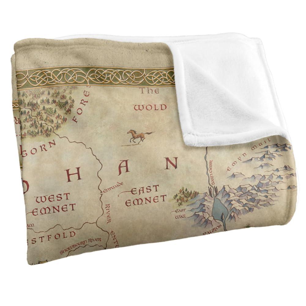 Lord Of The Rings The War Of The Rohirrim Silky Map Supersoft Blanket