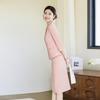 Taluoman Cherry Blossom Pink Seven-Sleeve Blazer Set for Women