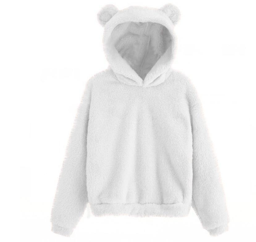2024 Fluffy Rabbit Ear Hooded Warm Autumn/Winter Sweater