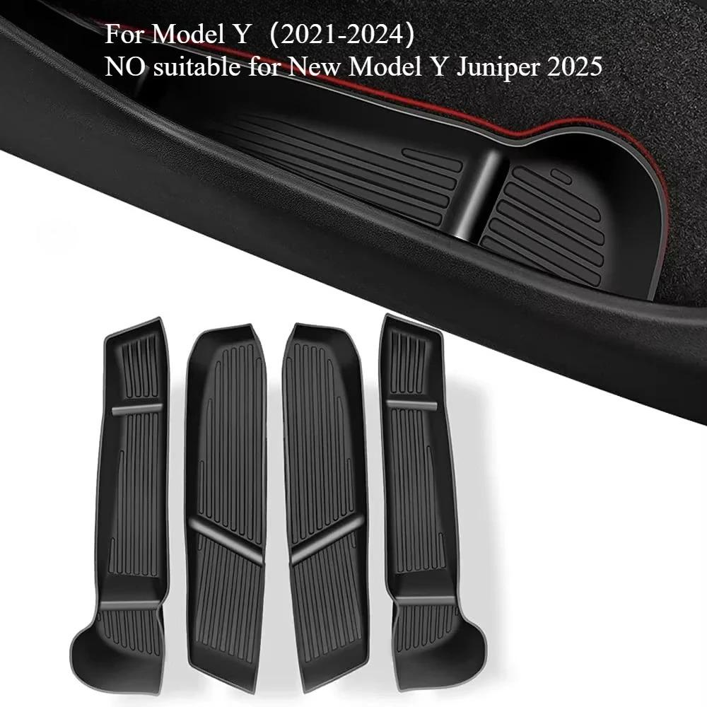 For Tesla Model 3 Y 2025 Door Storage Box Side Door Handle Armrest Tray Organizer Umbrella Trash Can Foldable Washable Tidying