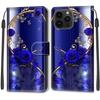 Carteira de couro PU borboleta dourada rosa azul com moldura para foto capa para iPhone Samsung Huawei Honor Xiaomi Redmi Oppo Sony Motorola Nokia Google