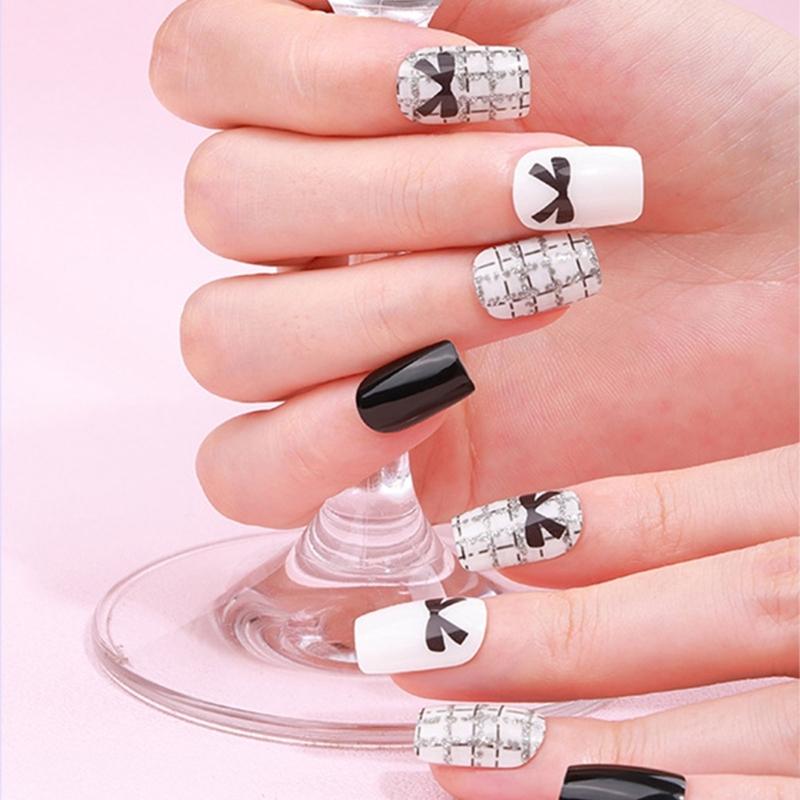 Wearable Gels Nails Wraps Cured Gels Nails Stickers French Styles Gels Nails Strips Nails Art Decortions for Party