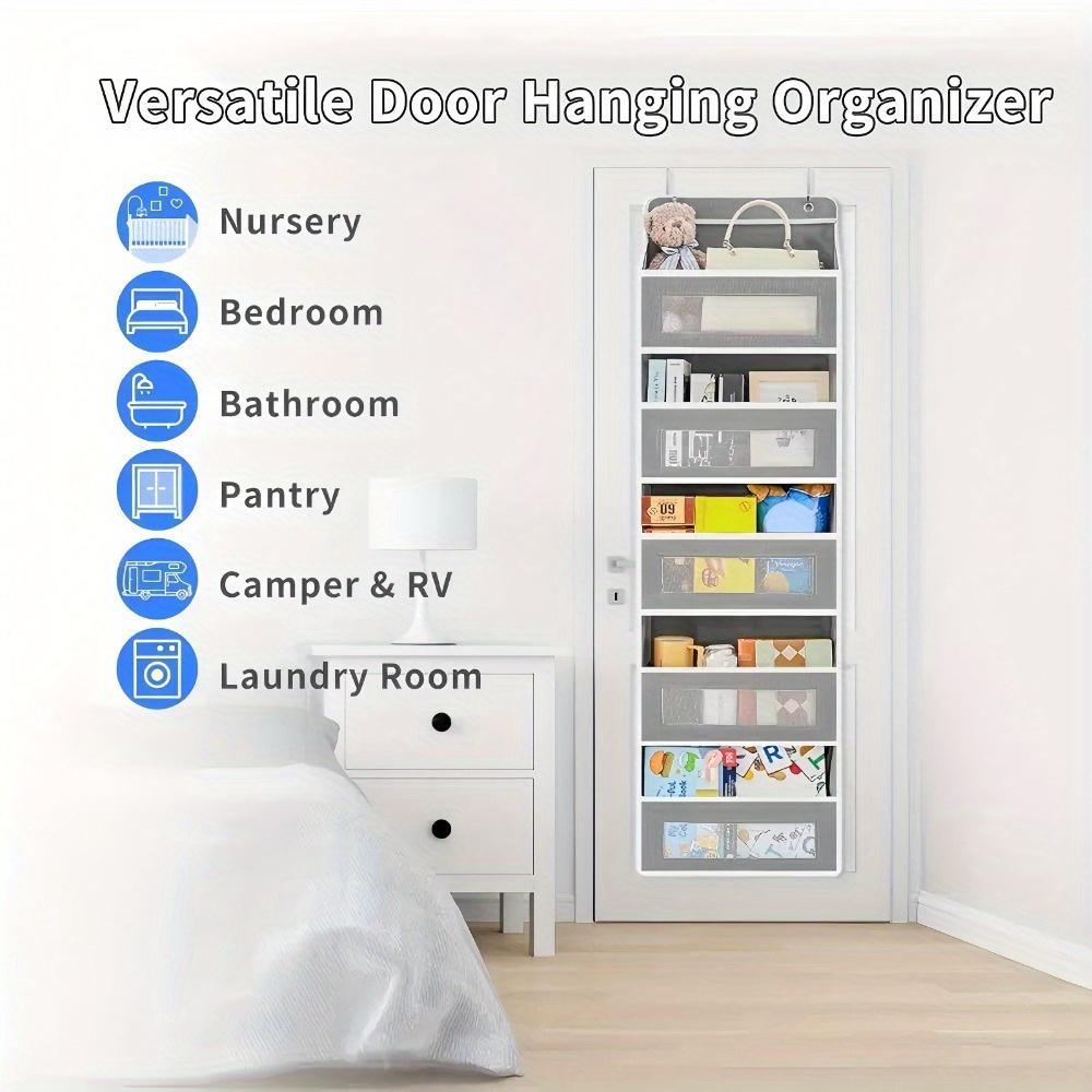 5-Layer Over-the-Door Organizer. Large Pockets, Anti-tilt for Bedroom, Bathroom & Pantry.
