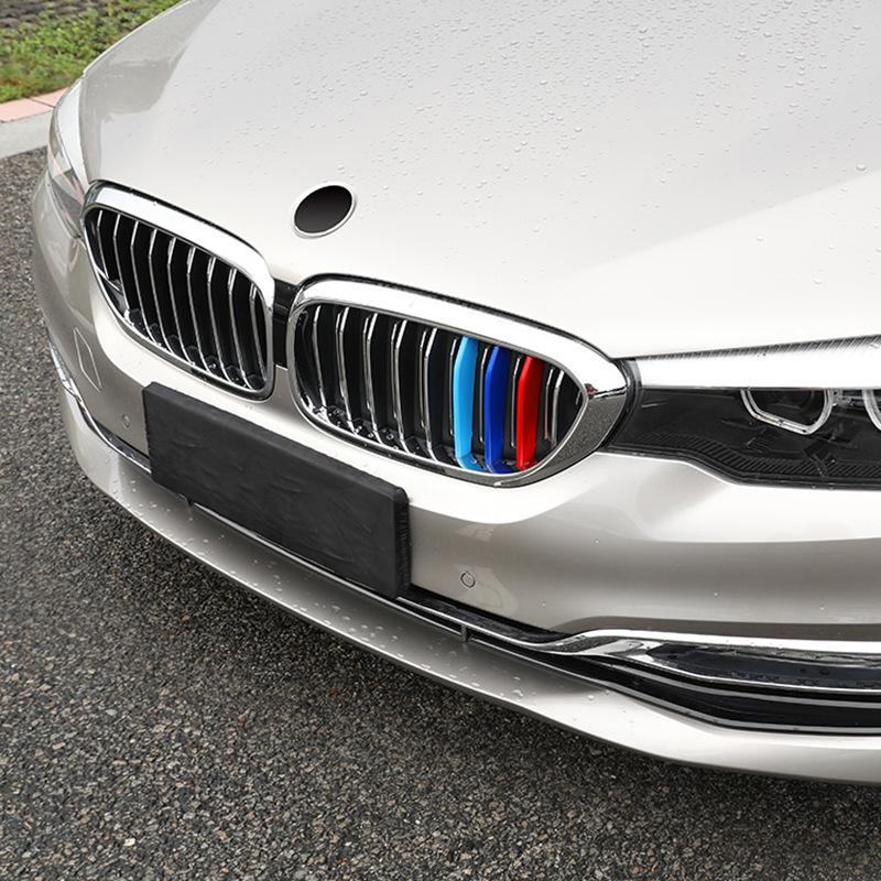 3 Color Car Front Grille Cover Bumper Stripe Stickers For BMW X1 X3 X4 X5 X6 F25 F26 F48 G01 G02 G20 G28 Car Styling Accessories