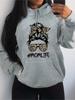 Stylish Women's Hoodie with Leopard Fashion Glasses Print Casual Loose Fit Sweatshirt with Drawstring MomLife Graphic Loose Fit