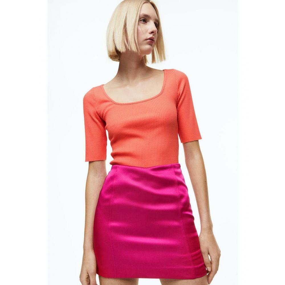 

H&M Ribbed Top Coral 1154203004