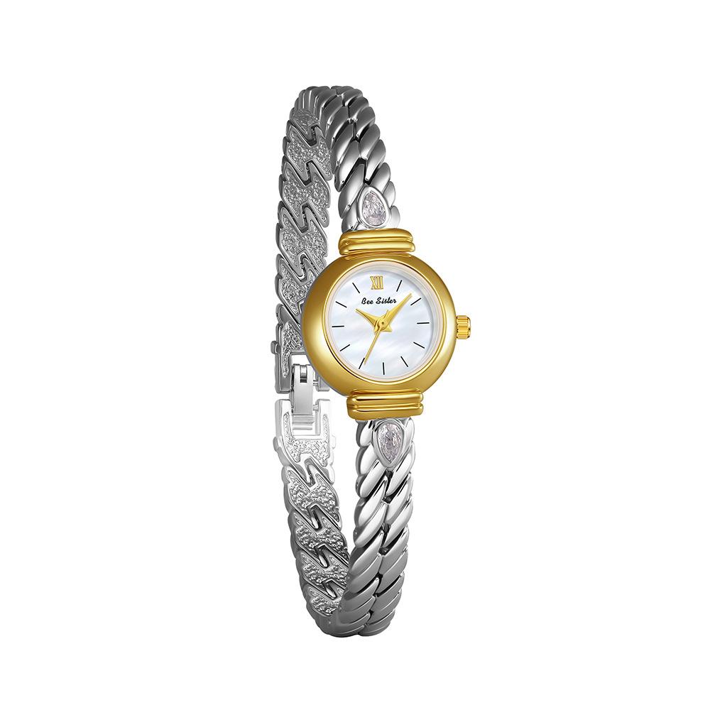 BS Bee Sister Ladies Watch French Style Elegant luxurious Oval Magenta Temperament Quartz Wristwatch Women's Wristwatch