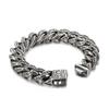 Vintage Sculpture Cuban Cuff Bracelet Stainless Steel Custom Charms Curb Link Chain Men Bracelets