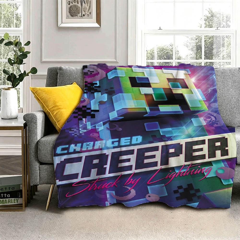 Movie M-Minecrafts Cartoon Game 2026 Retro Flannel Blanket Soft Throw Blanket Art For Home Decor Bedroom Bed Sofa Picnic Gifts