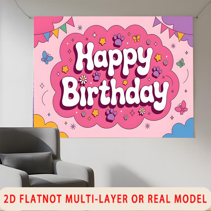 Party Backdrop Happy Birthday Birthday Stars Photo Booth Background Front Door Decor