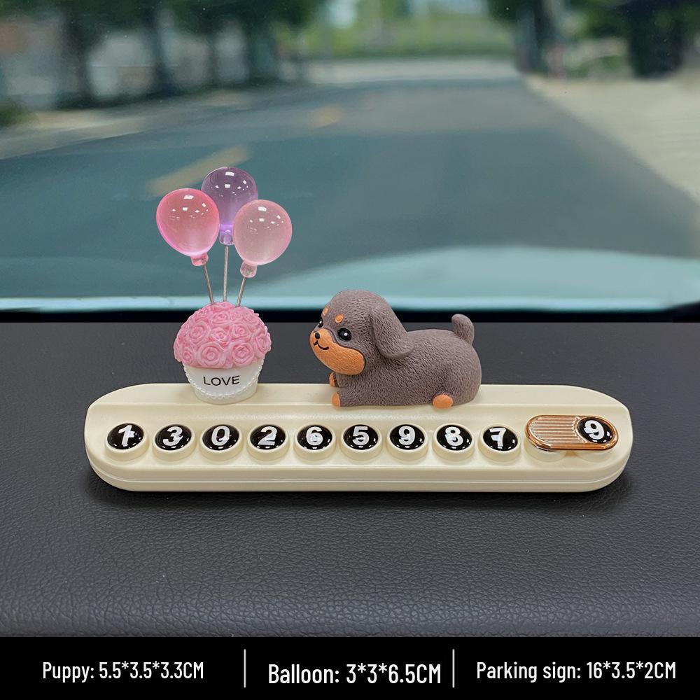 Resin Cute Puppy Car Ornament - Interior Decoration & Decompression Artifact