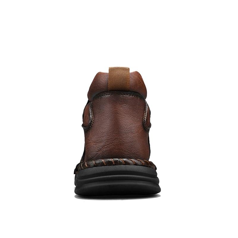 Herren High-Top Casual Sneaker Handgefertigte Lederschuhe Übergröße 39-48 Frühling & Herbst