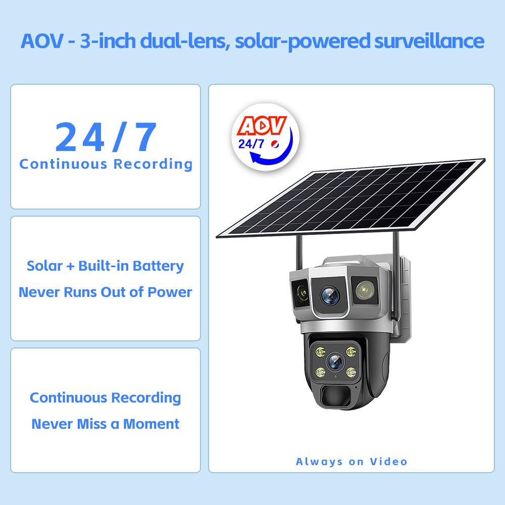 V380 Solar 4G Full-Color Night Vision Camera with All-Day Recording
