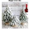 Harbor Love Flocked Cedar Christmas Tree Ornament: Solid Wood Base, Small Decorative Holiday Tree