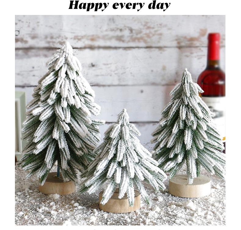 Harbor Love Flocked Cedar Christmas Tree Ornament: Solid Wood Base, Small Decorative Holiday Tree