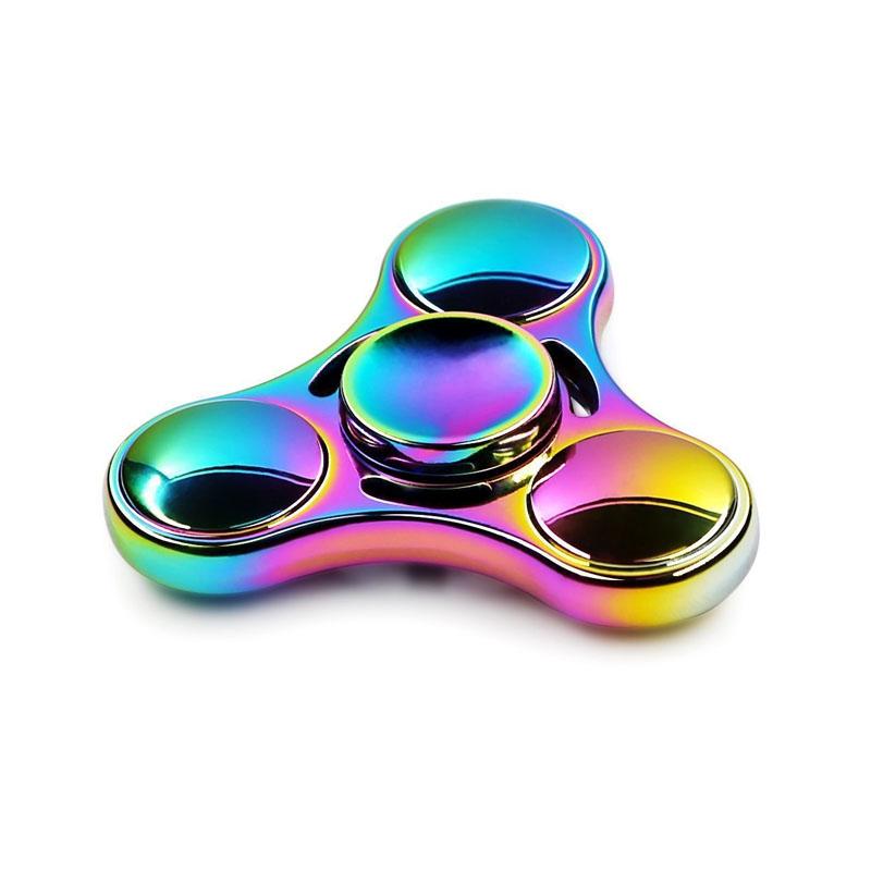 Rainbow Fidget Spinner Metal Zinc Alloy Fingertip Gyro EDC ADHD Stress Anxiety Reliever Quiet Focus Cool Gadgets for Kids Adults