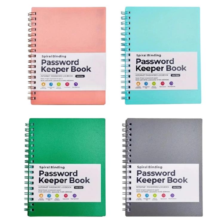 Password Keeper Book Portable Spirals Notebook Password Book with Alphabetical Tabs Office Supplies
