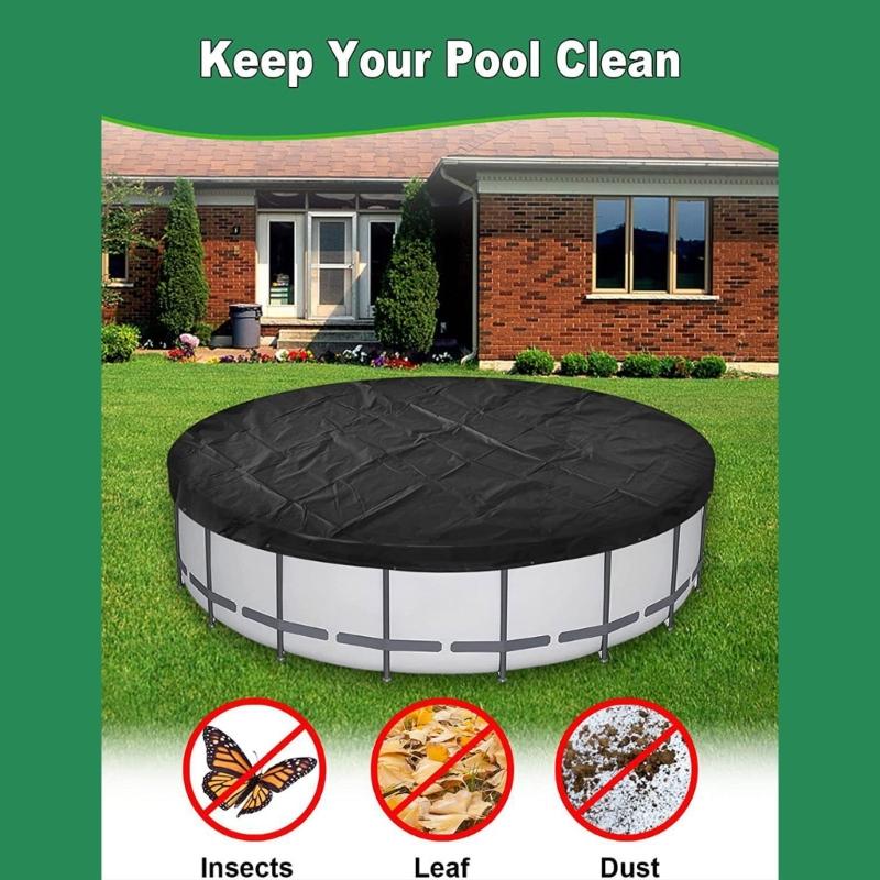 Heavy Duty 182CM Round Pool Cover Heavy Duty Waterproof Round Pool Cover for Above Ground Pool Windproof Rope