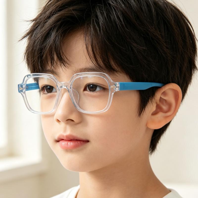 Kids Anti Blue Light Glasses, Polygon Square Frame Computer Eyewear, Multiple Colors Eye Protection for Boys & Girls