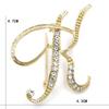 Trendy 26-Letter Rhinestone Brooch Pin - Fashion Accessory for Clothing & Bags