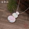 Color Painting Oil Irregular Petal Small Pendant, Fashionable and Simple Women's High-end Flower Necklace