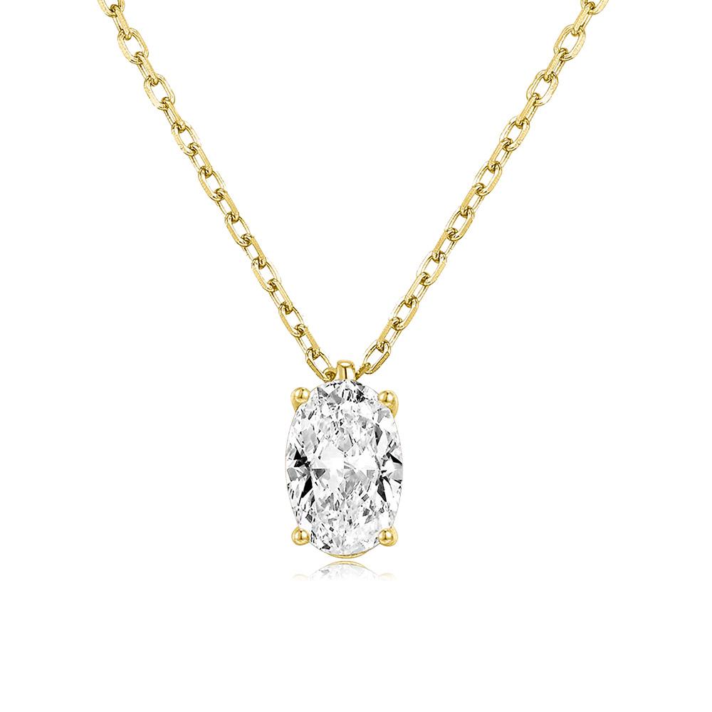 Waterdrop Crystal Pendant Necklace for Women Korean Fashion Gold Color Geometric CZ Choker Chain On Neck Accessories Jewelry