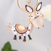 Keychain Sparkling Rhinestones Inlaid Donkey Design Keychain Pendant Enamel Oil Drip Process Smooth Edges Spring Buckle Key Holder Backpacks Accessory