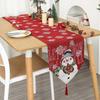 Red Xmas Desktop Decoration Contrast Color Santa Claus Tablecloth Christmas Table Runner  Banquet