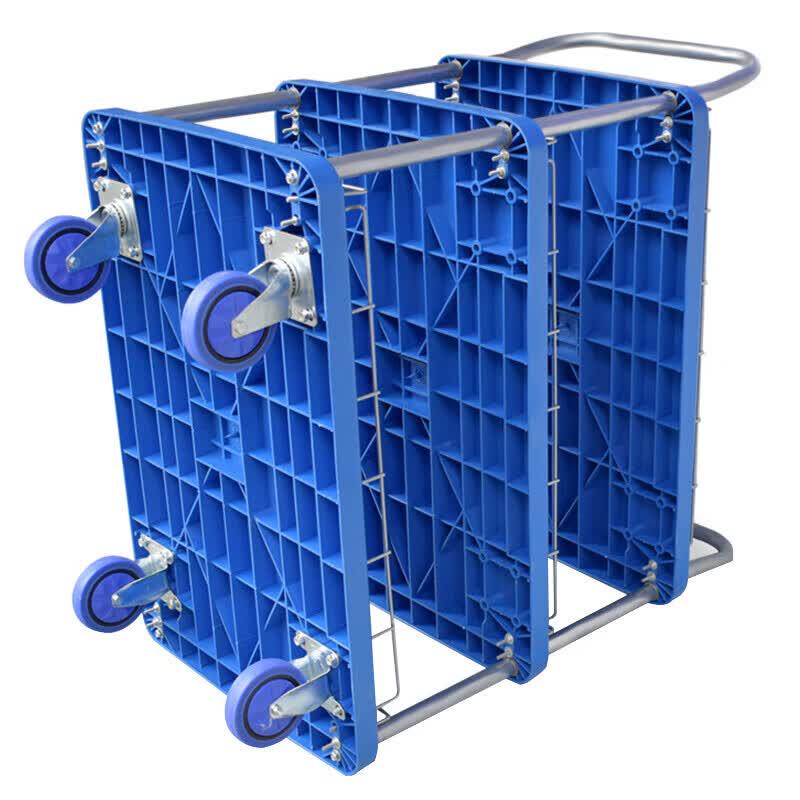 Jingulao Double-Layer Flatbed Hand Cart with Guardrail