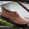 Men's Breathable Crocodile Pattern Mesh Shoes, Genuine Leather, Large Size, Summer Collection.