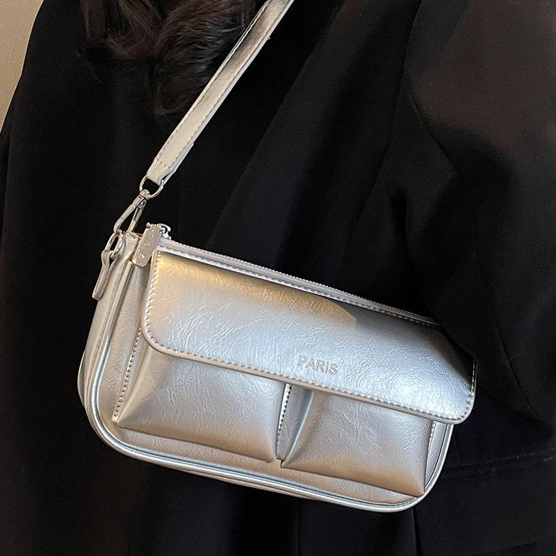 2025 summer new niche high-value retro underarm baguette bag women's casual shoulder messenger bag