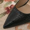 2026 Black Spring and Autumn Fine Heels, Pointed Shallow Mouth Large Single Shoes