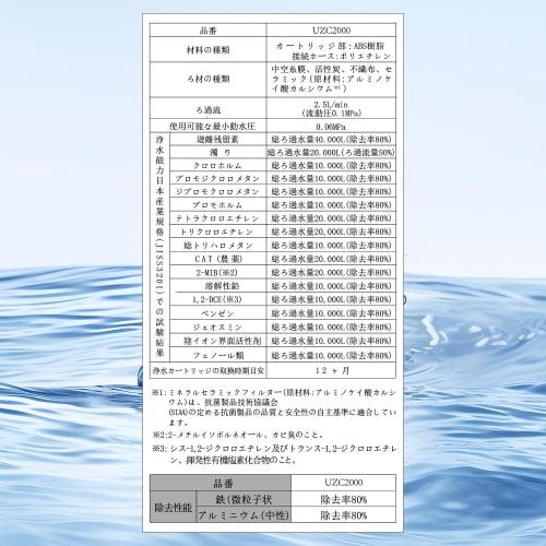 UZC2000 Water Purifier Cartridge [Removes 13 Substances] High-Performance Compatible Cartridge, Quality Guaranteed, Compatible with BUC12001 Predecess