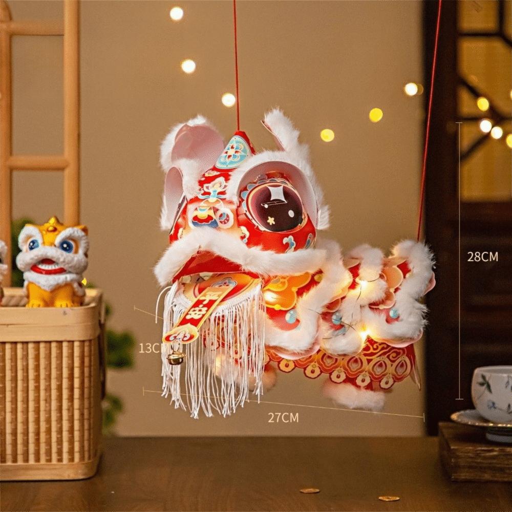 DIY Material Package New Year Lion Dance Lantern Waterproof Festival Atmosphere Ancient New Year Lantern with Tassel