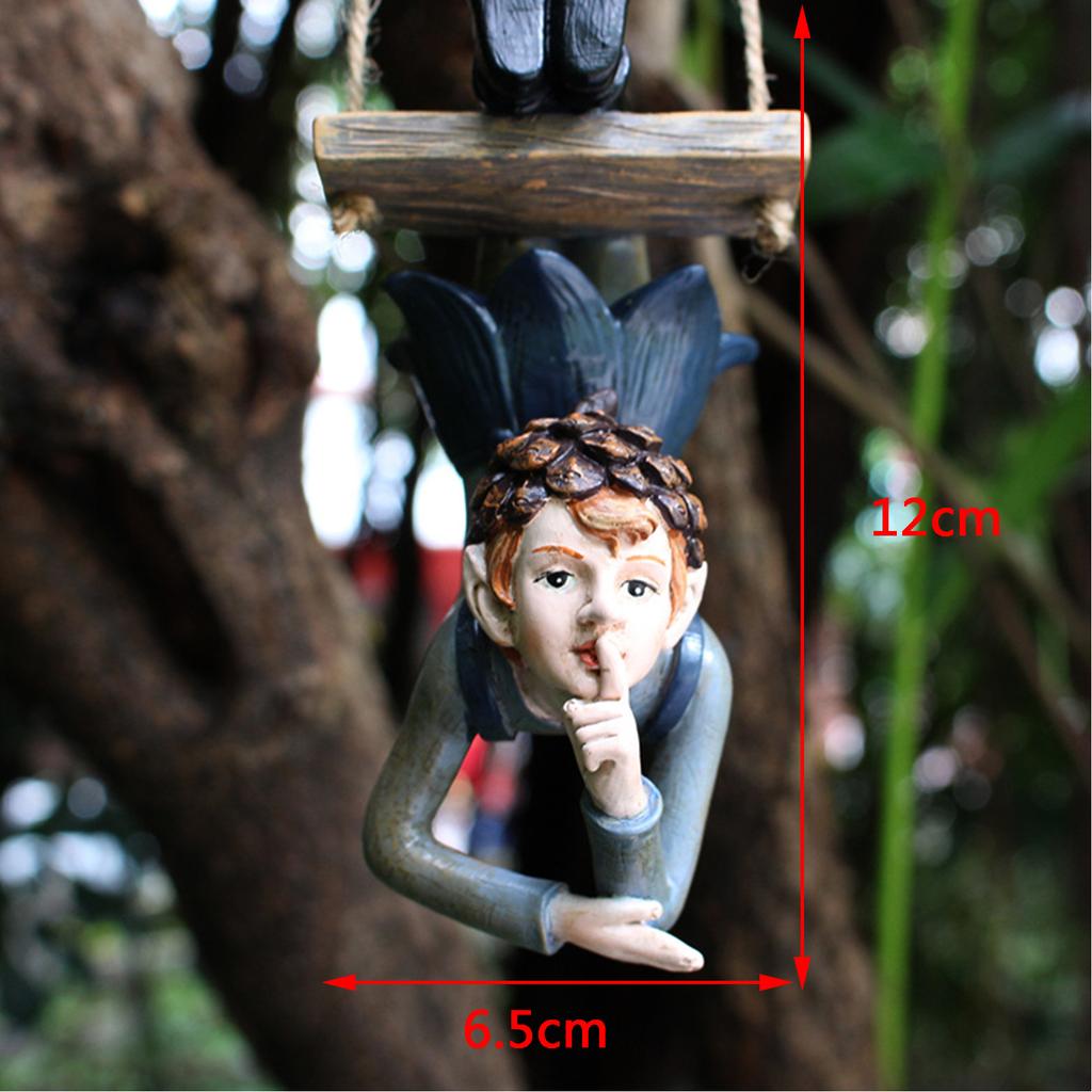 Cute Hanging Elf Ornaments Housewarmging Gift Art Garden Handstand Elves Statue Elf Figurine Garden Yard Fence Holiday